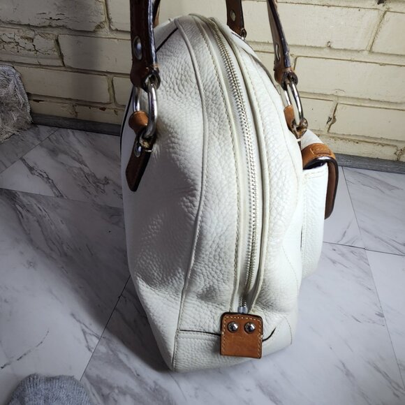 Coach Soho Dome White & Brown Leather Satchel Handbag Purse - Picture 6 of 12